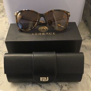 Versace Havana Brown Sunglasses with Black Case